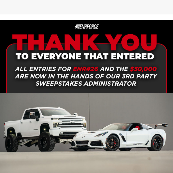 A HUGE thank you to all who entered!