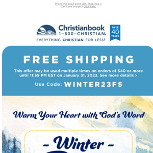 Free Shipping + New Deals Added ~ Winter Bible Sale