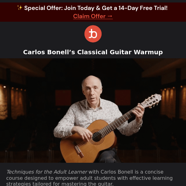 Free Preview: Carlos Bonell’s Classical Guitar Warmup