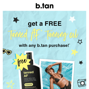 🚨 final hours to get a free tanned AF tanning oil with purchase! 🚨