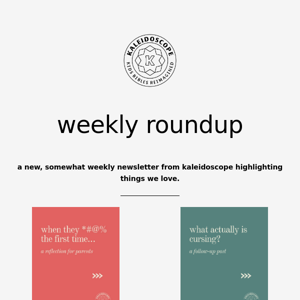 Weekly Roundup: Cursing, Pumps, and Label Makers