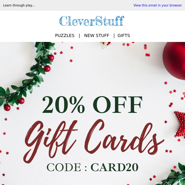 Gift Cards - 20% OFF!