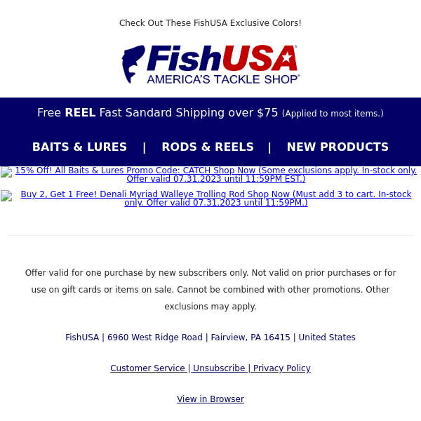 Last Chance at 15% Off All Baits & Lures! - Fish USA