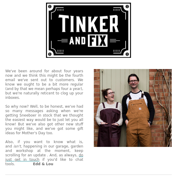 The Tinker and Fix Spring update..