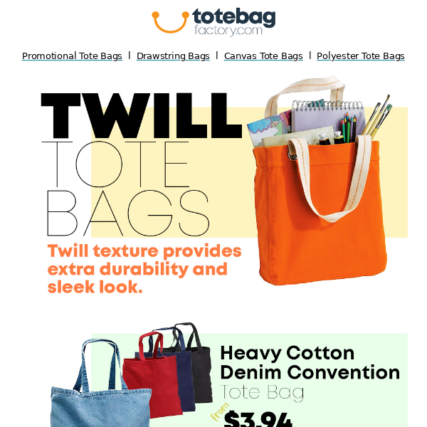 👜 Are You Looking for More Durable Tote bags? ON SALE | Well-Made Twill Bags with Extended Durability!