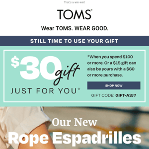Your new everyday essentials + your $30 gift