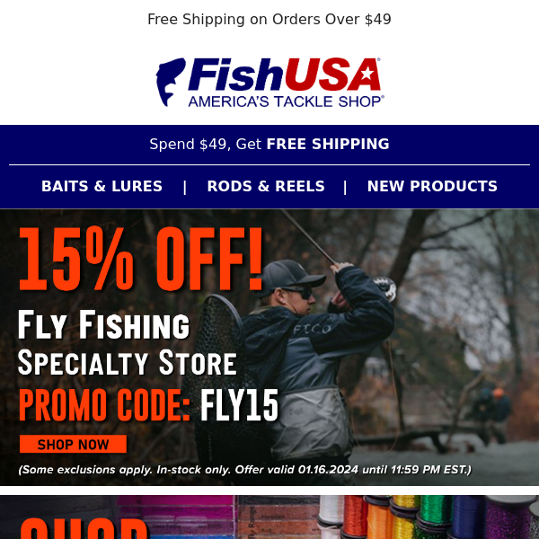 Save 15% on All of Your Fly Fishing Needs, Today Only!