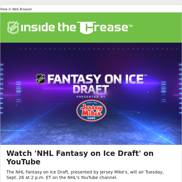 NHL Fantasy on Ice Draft show, podcasts, rankings - NHL