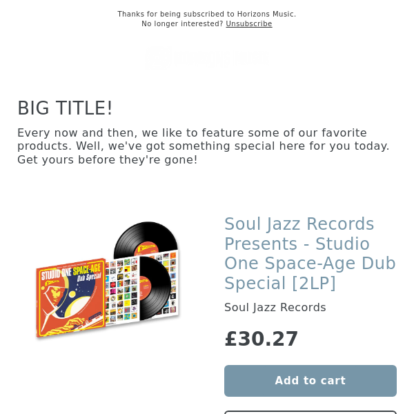 OUT NOW! Soul Jazz Records Presents - Studio One Space-Age Dub Special [2LP]