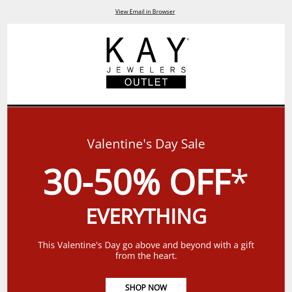 4 days until V-Day! 30-50% OFF EVERYTHING