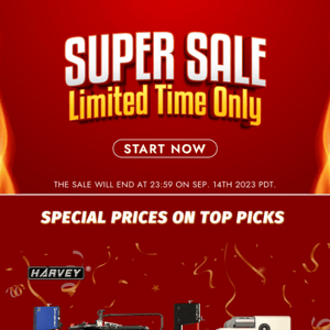 Super Sale Start! Limited Time Only!