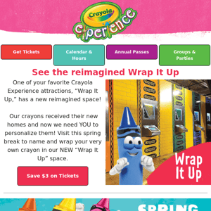 Wrap It Up attraction reopens this weekend!