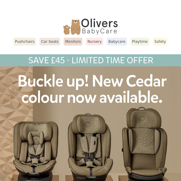 Introducing the new Cedar coloured car seats from Silver Cross