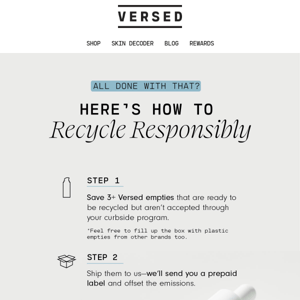 How to recycle your Versed