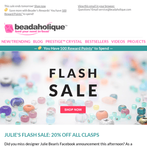 Exclusive Flash Sale: 20% Off All Clasps - 24 Hours Only
