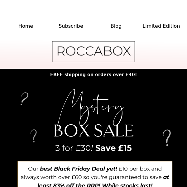 ENDS SOON: 3 Mystery Boxes for £30! 🖤