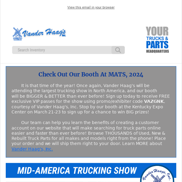 Free VIP Tickets - Mid-America Trucking Show, 2024
