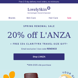 Your hair is craving 20% off L'ANZA