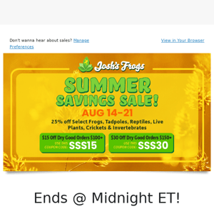 Summer Savings Sale LAST DAY 🌞⏱