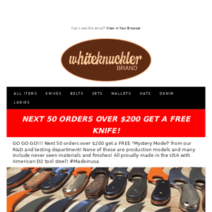 FREE MADE IN USA MYSTER KNIFE for the next $50 orders over $200! GO GO GO!