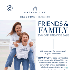 VIP Access: Friends & Family 20% Off Sitewide Sale