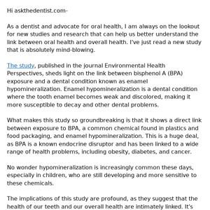 😲 The Shocking Link Between BPA Exposure and Weak Tooth Enamel