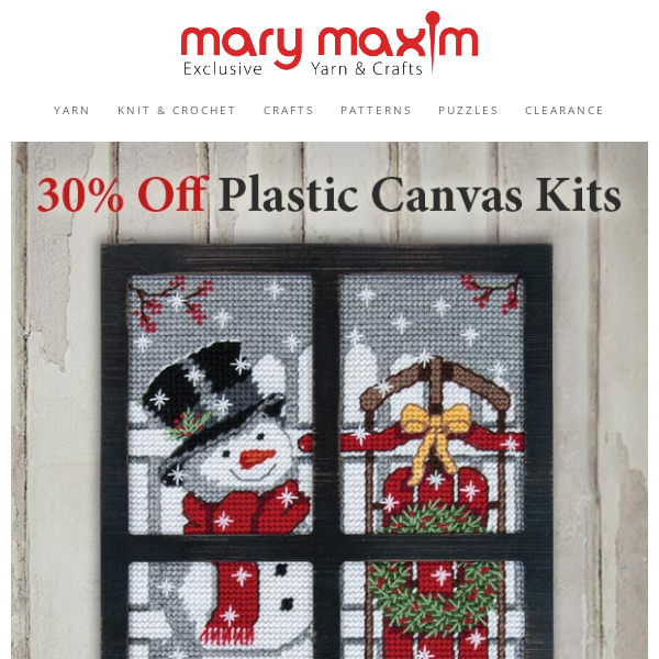 30% Off Plastic Canvas Kits - Mary Maxim