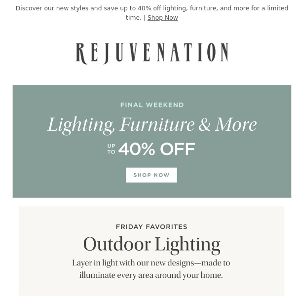 Friday Favorites: New outdoor lighting + Final weekend to enjoy our sale