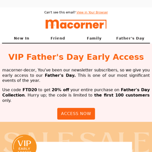 Macorner Decor, You’re invited to VIP Early Access 💌