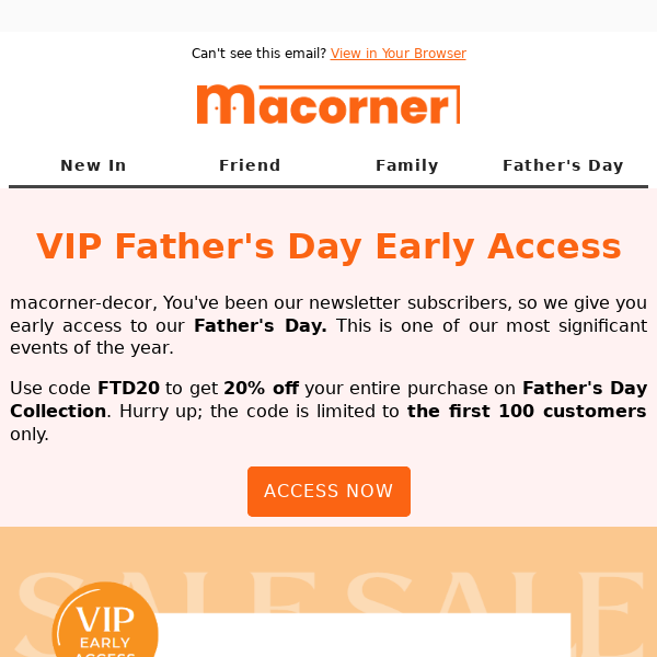 Macorner Decor, You're invited to VIP Early Access 💌 - Macorner Decor