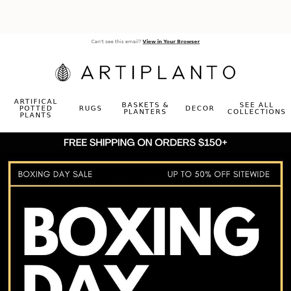 🌿Boxing Day Sale: Up to 50% Off Sitewide Artiplanto