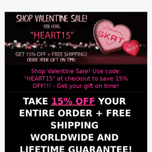 ❤️ OUR VALENTINE SALE IS LIVE (15% OFF + FREE SHIPPING)