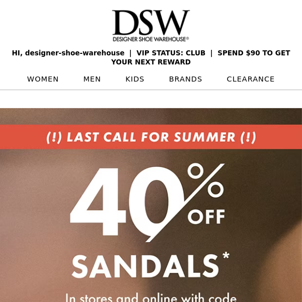 Happening NOW: 40% off sandals (!)