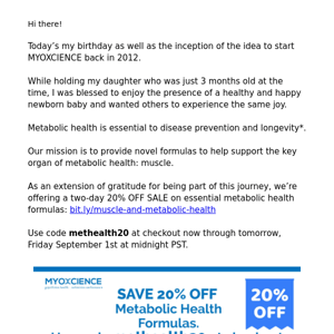 Rare 20% OFF Two Day Sale on Metabolic Health Formulas