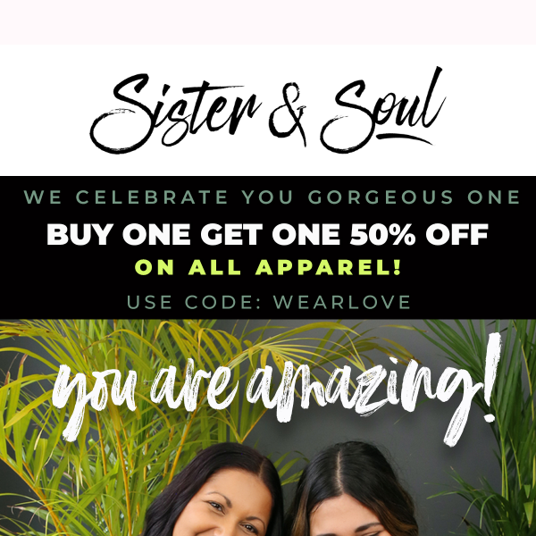 🧡 Buy One Get One 50% OFF on All Apparel 🧡
