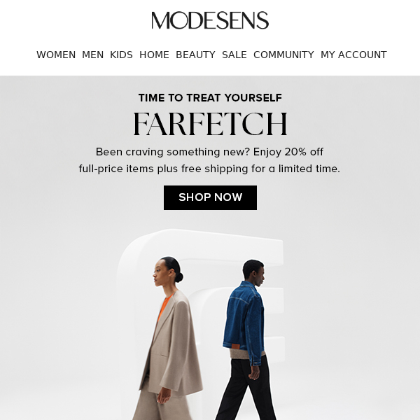 20% off + FREE shipping at FARFETCH
