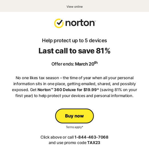 Last chance! Get 81% off for tax season
