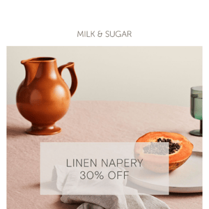 Take 30% Off Stunning Linen Tableware