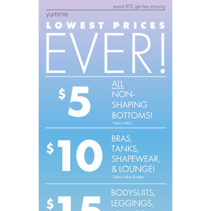 Our lowest prices yet...down to $5! 🤯