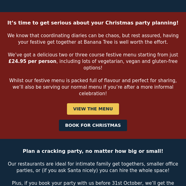 Plan a cracking Christmas party 🎉