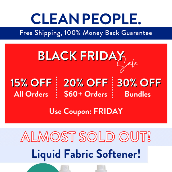 [ALMOST SOLD OUT] Liquid Fabric Softener + BLACK FRIDAY 😮👚😮