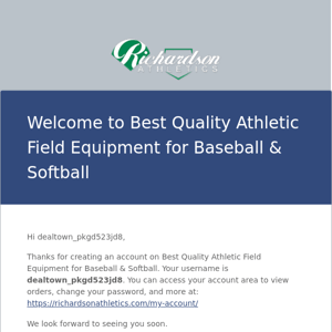 Your Best Quality Athletic Field Equipment for Baseball & Softball account has been created!