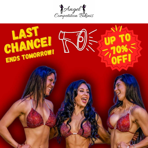 🚨LAST CHANCE to get 70% off competition suits!🚨