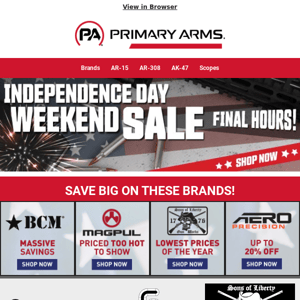Don't Miss out! Independence Day Weekend SALE!​