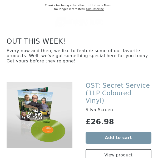 NEW! OST: Secret Service (1LP Coloured Vinyl)