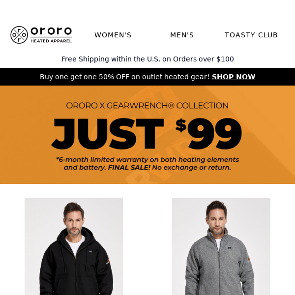 ORORO x GEARWRENCH® Heated Clothing for Just $99!