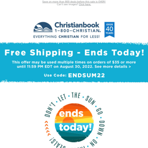 Ends Today: Free Shipping + Endless Summer Sale