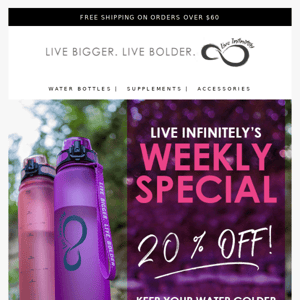 SUMMER SPECIAL: get $1.50 off insulated water bottles this week