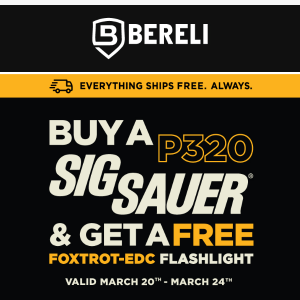 🤩 Get A FREE Foxtrot-EDC Light With Sig Sauer P320 🔆