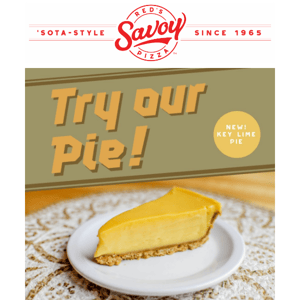 Be the first to try our new key lime pie - available now!